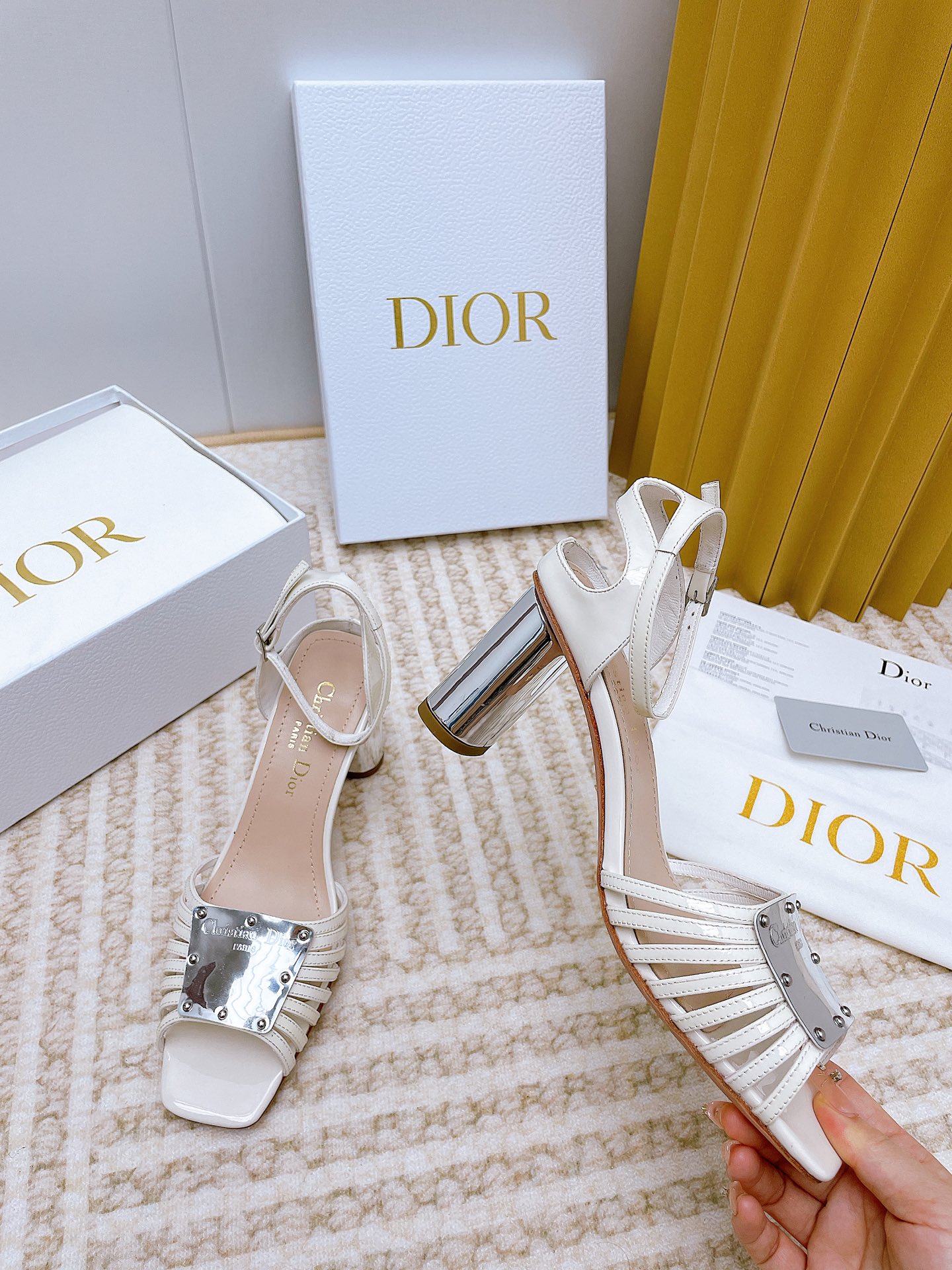 Bagsaaa D10r La Parisienne Heeled Sandal White 10cm