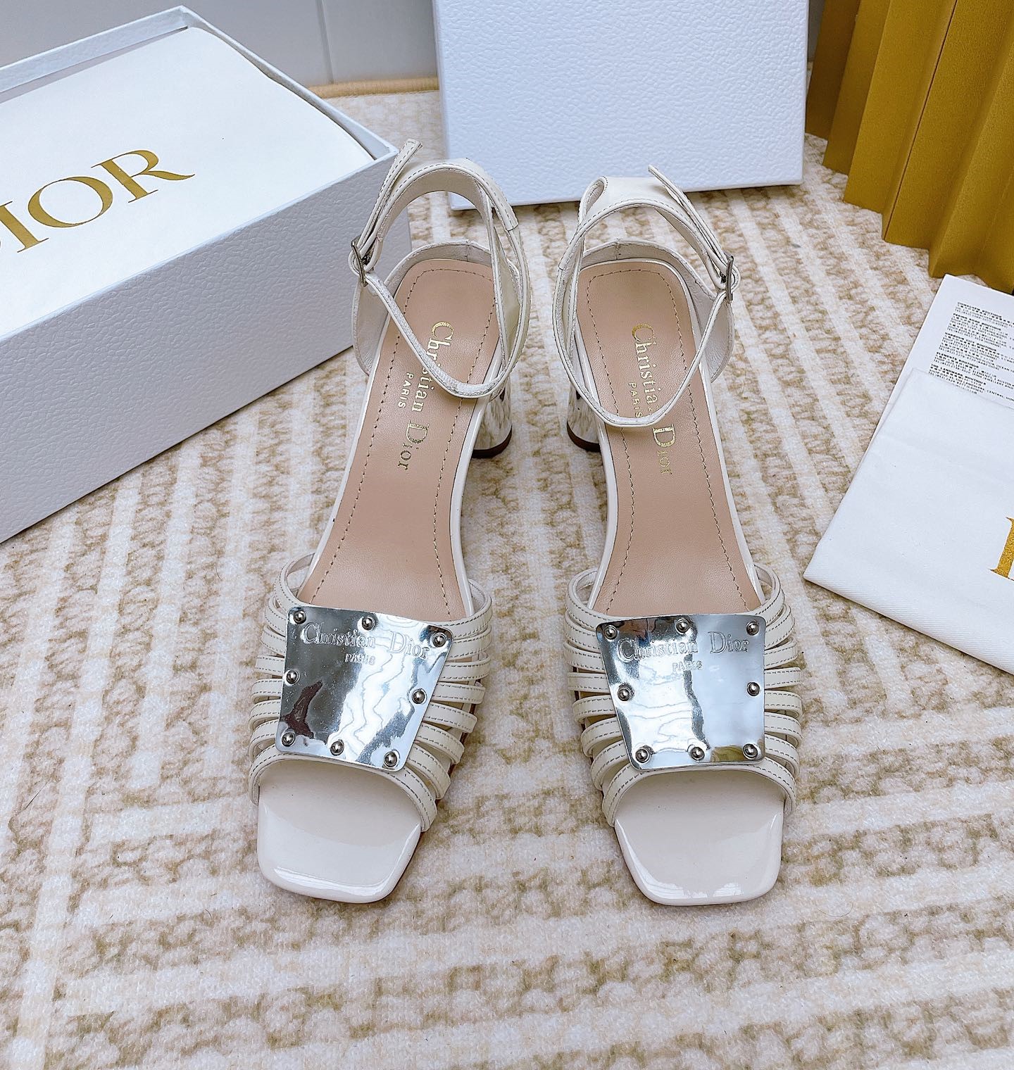 Bagsaaa D10r La Parisienne Heeled Sandal White 10cm