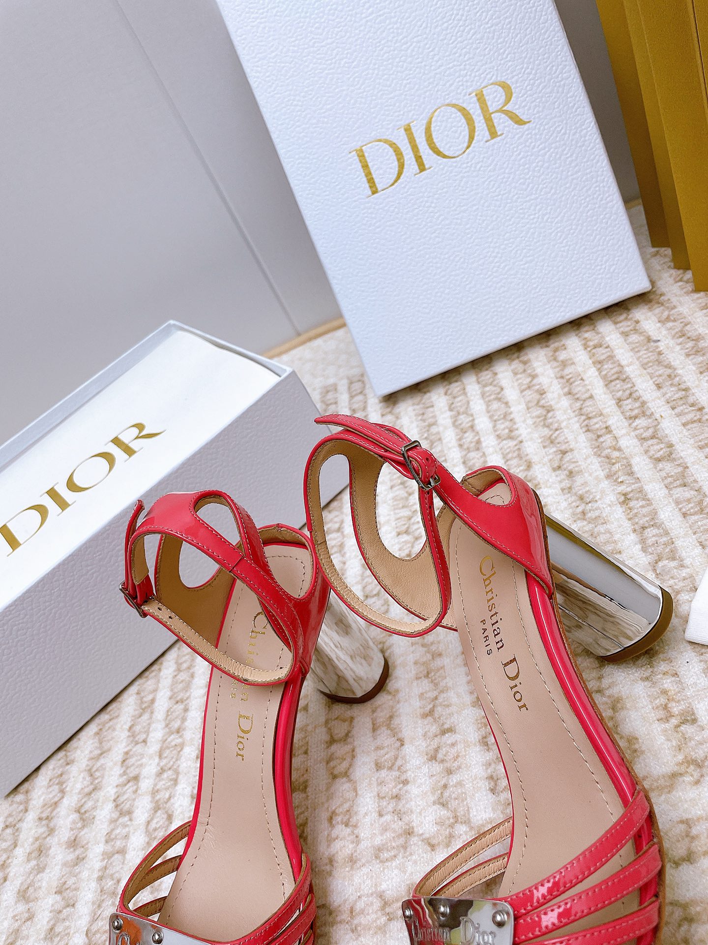 Bagsaaa D10r La Parisienne Heeled Sandal Red 10cm