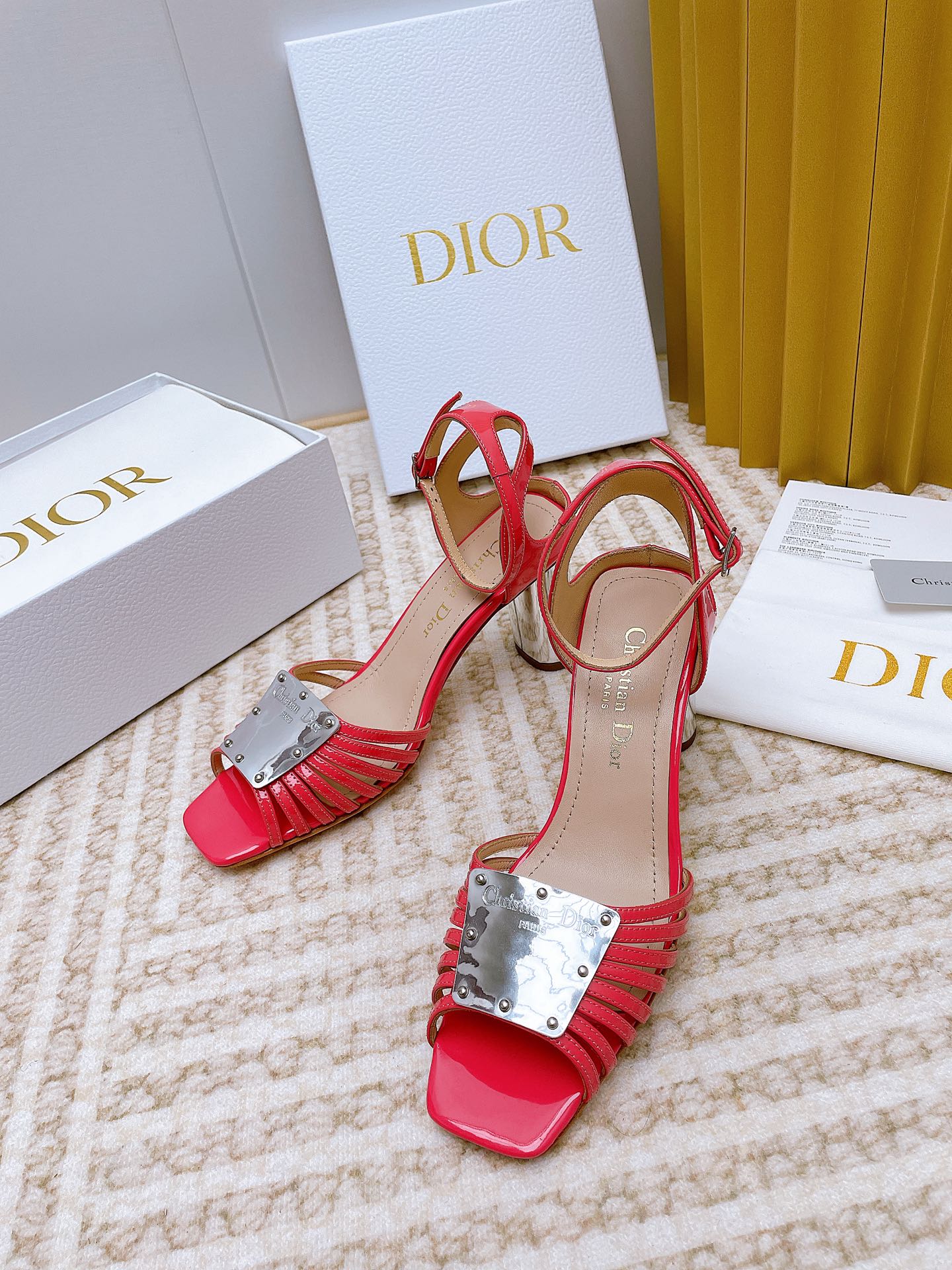 Bagsaaa D10r La Parisienne Heeled Sandal Red 10cm