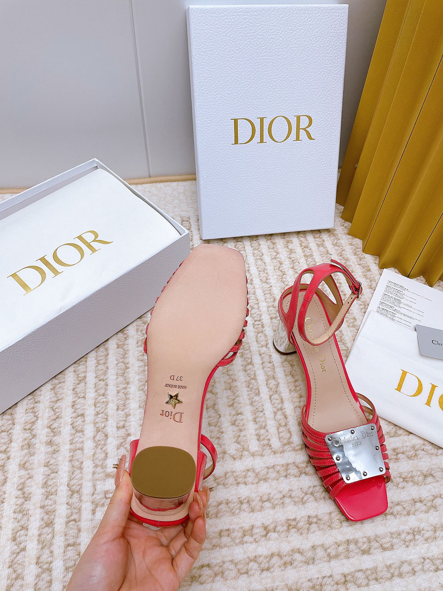 Bagsaaa D10r La Parisienne Heeled Sandal Red 10cm