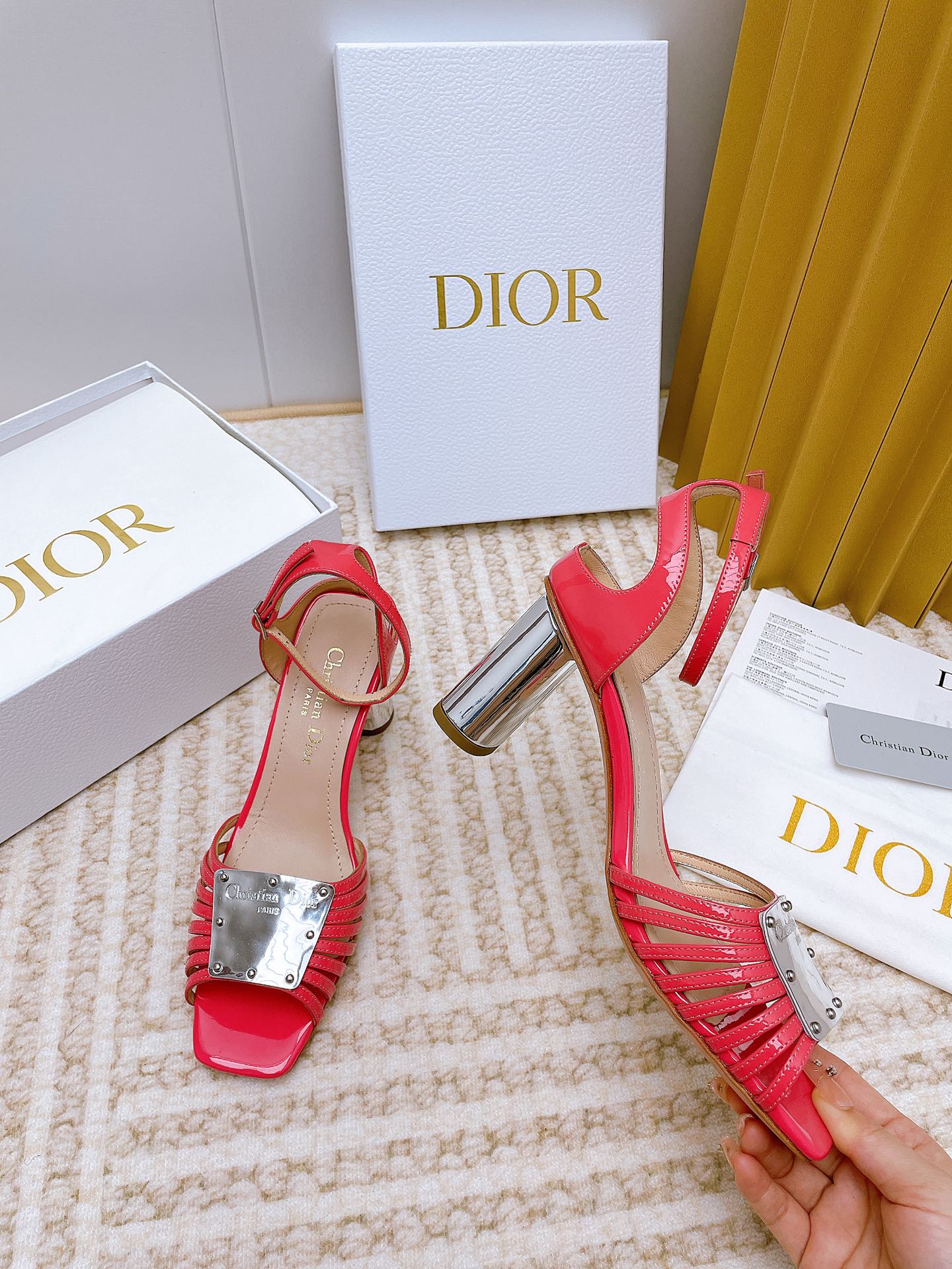 Bagsaaa D10r La Parisienne Heeled Sandal Red 10cm