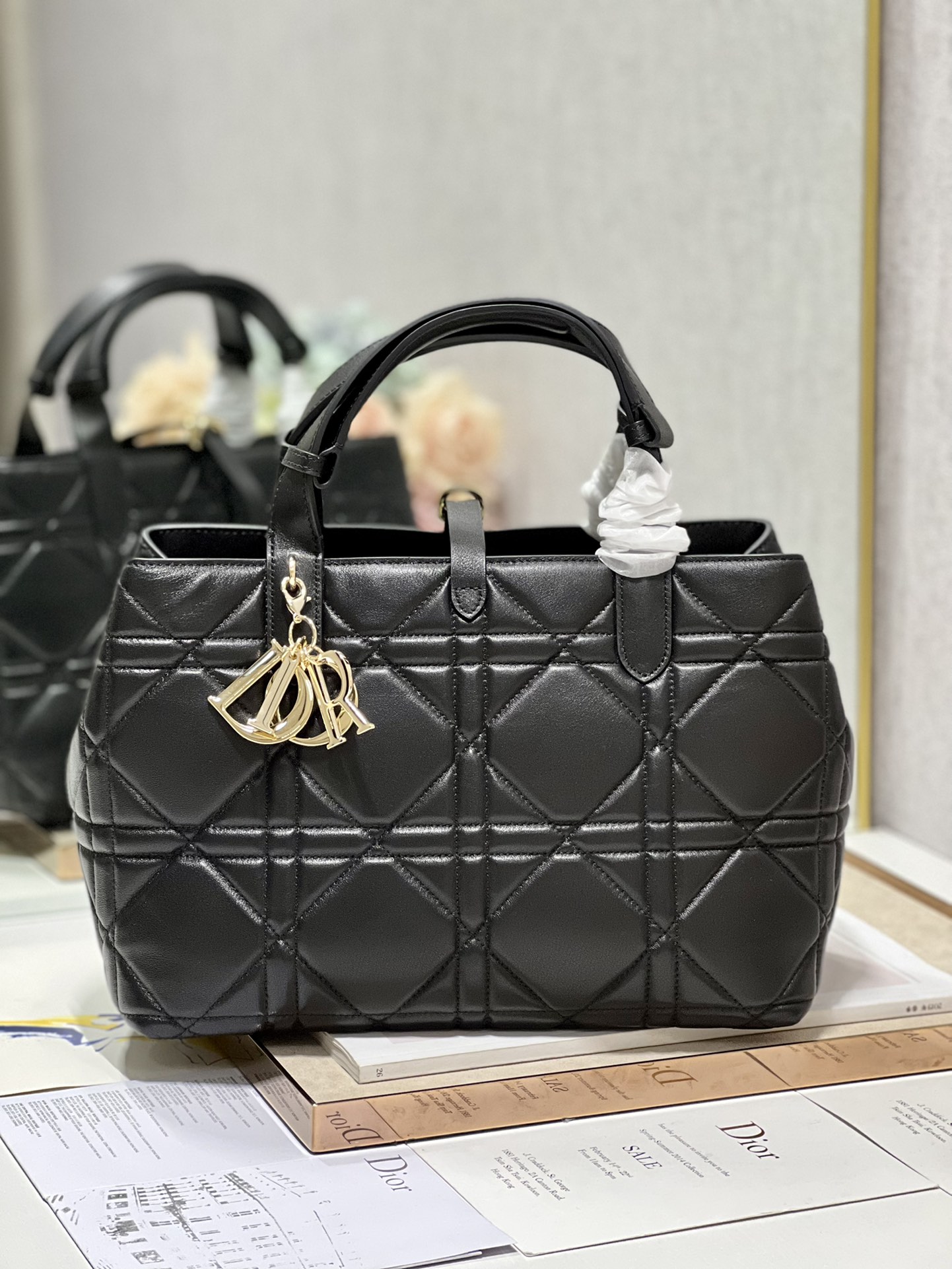 Bagsaaa D10r TOUJOURS BAG Latte Macrocannage Calfskin black