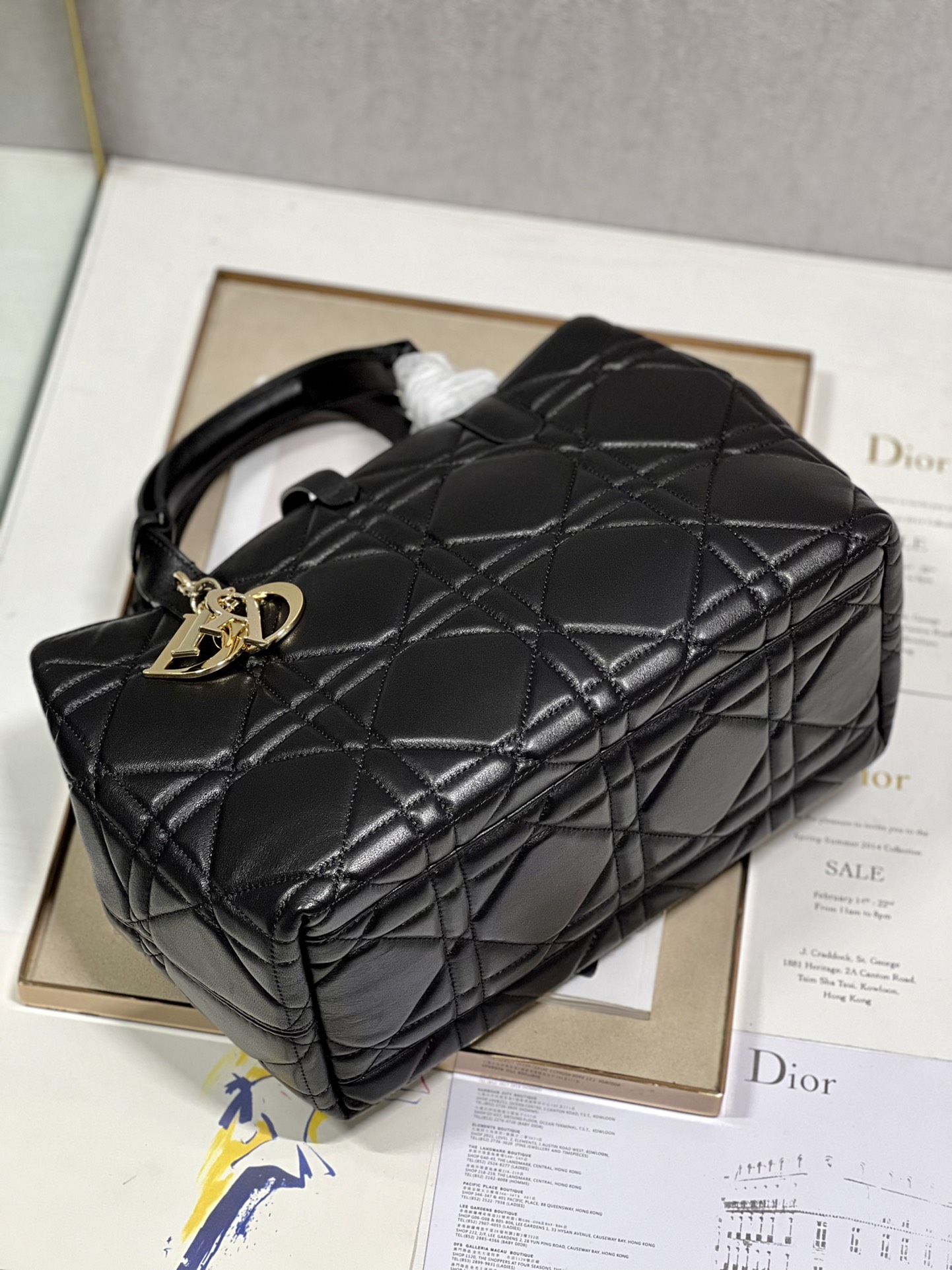 Bagsaaa D10r TOUJOURS BAG Latte Macrocannage Calfskin black