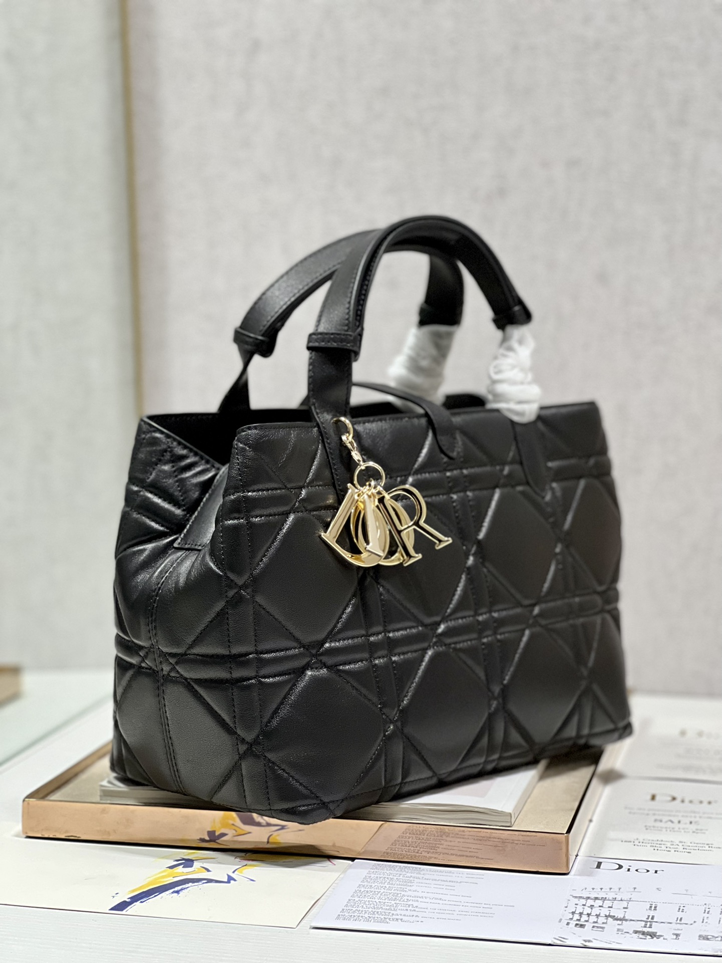 Bagsaaa D10r TOUJOURS BAG Latte Macrocannage Calfskin black