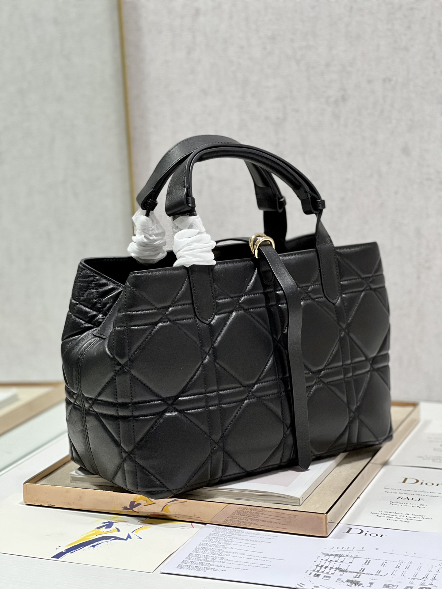 Bagsaaa D10r TOUJOURS BAG Latte Macrocannage Calfskin black