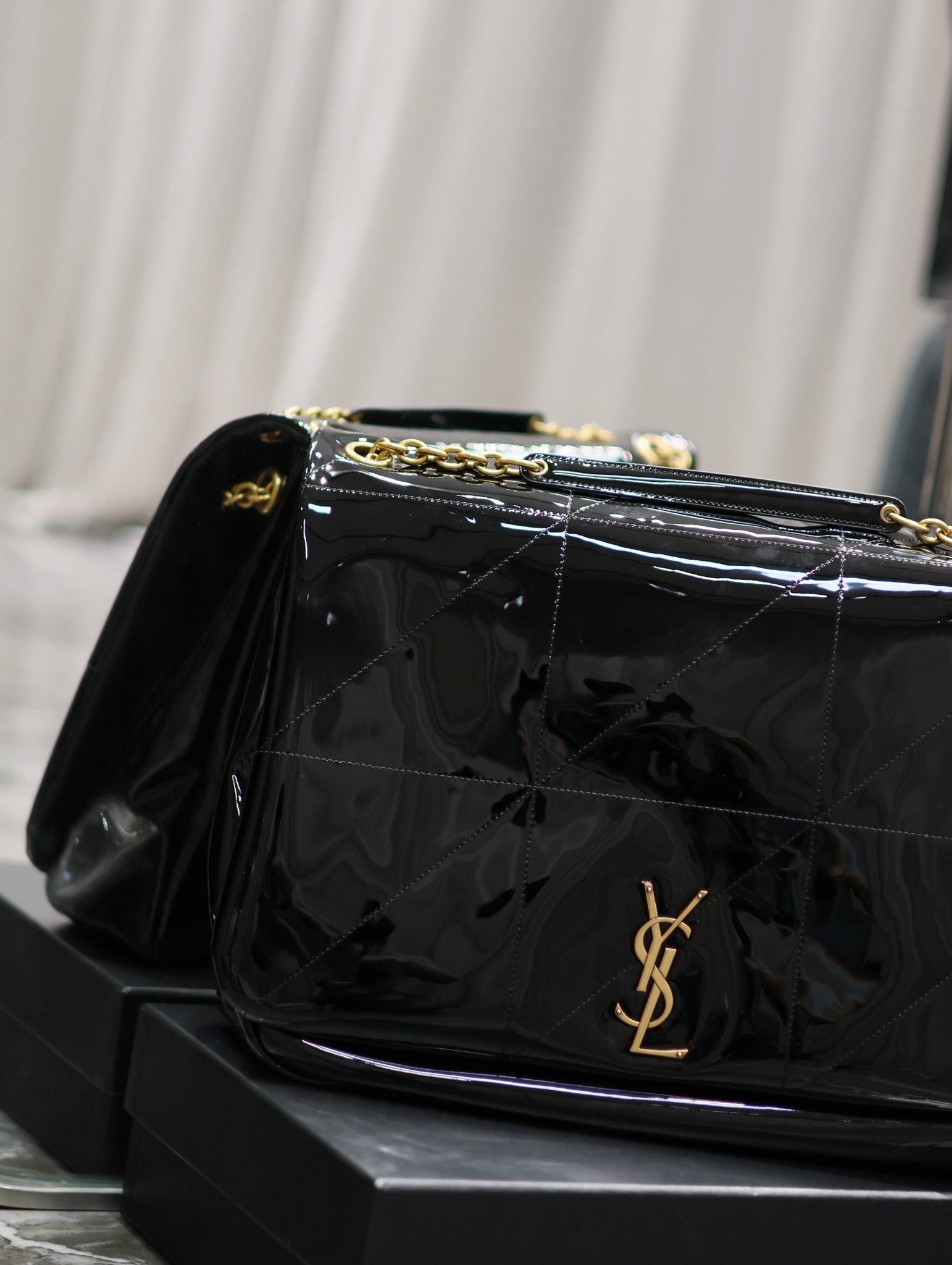 Bagsaaa Y51 Jaime Patent Black Bag - 43×29×9cm