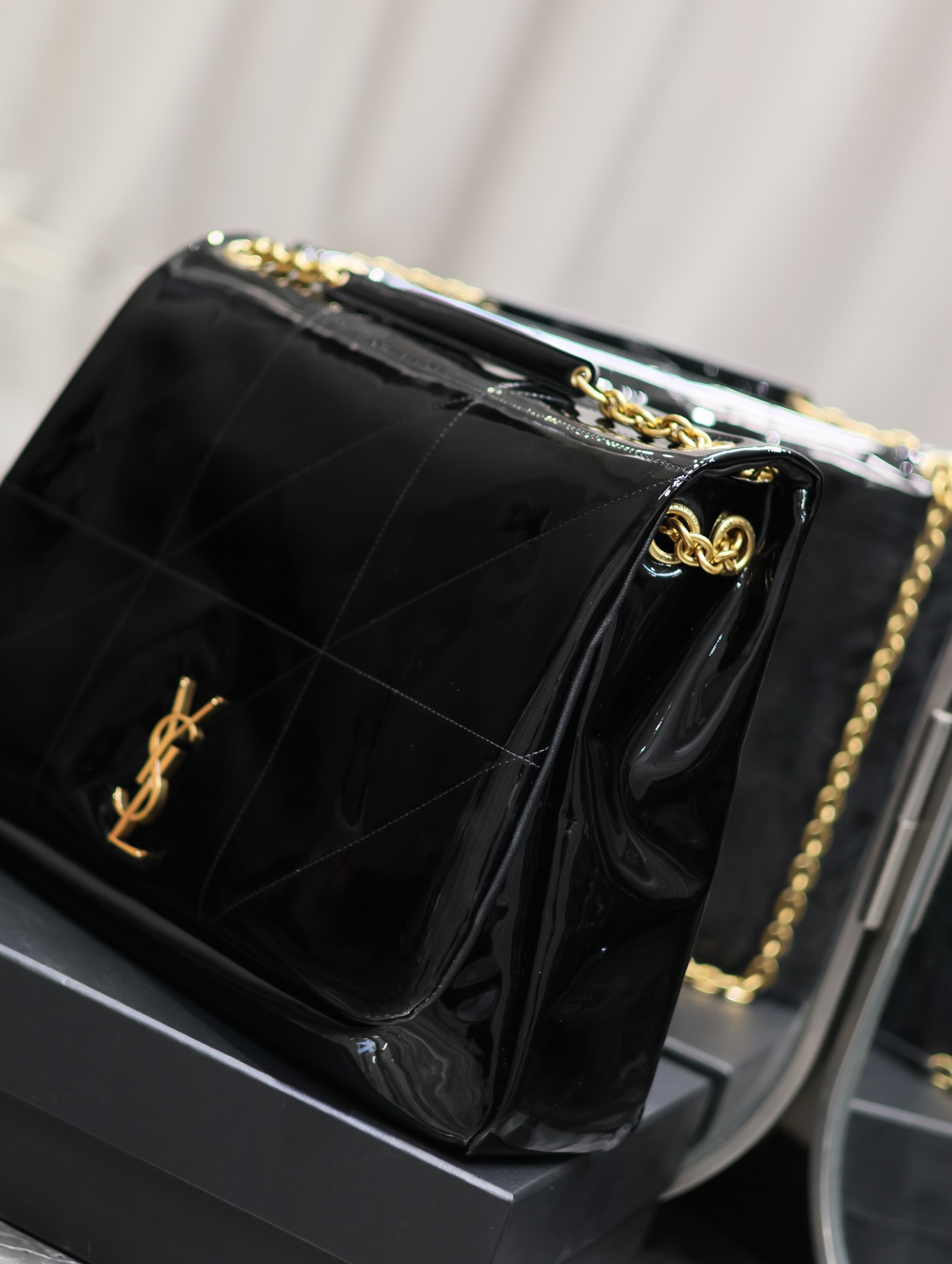 Bagsaaa Y51 Jaime Patent Black Bag - 43×29×9cm