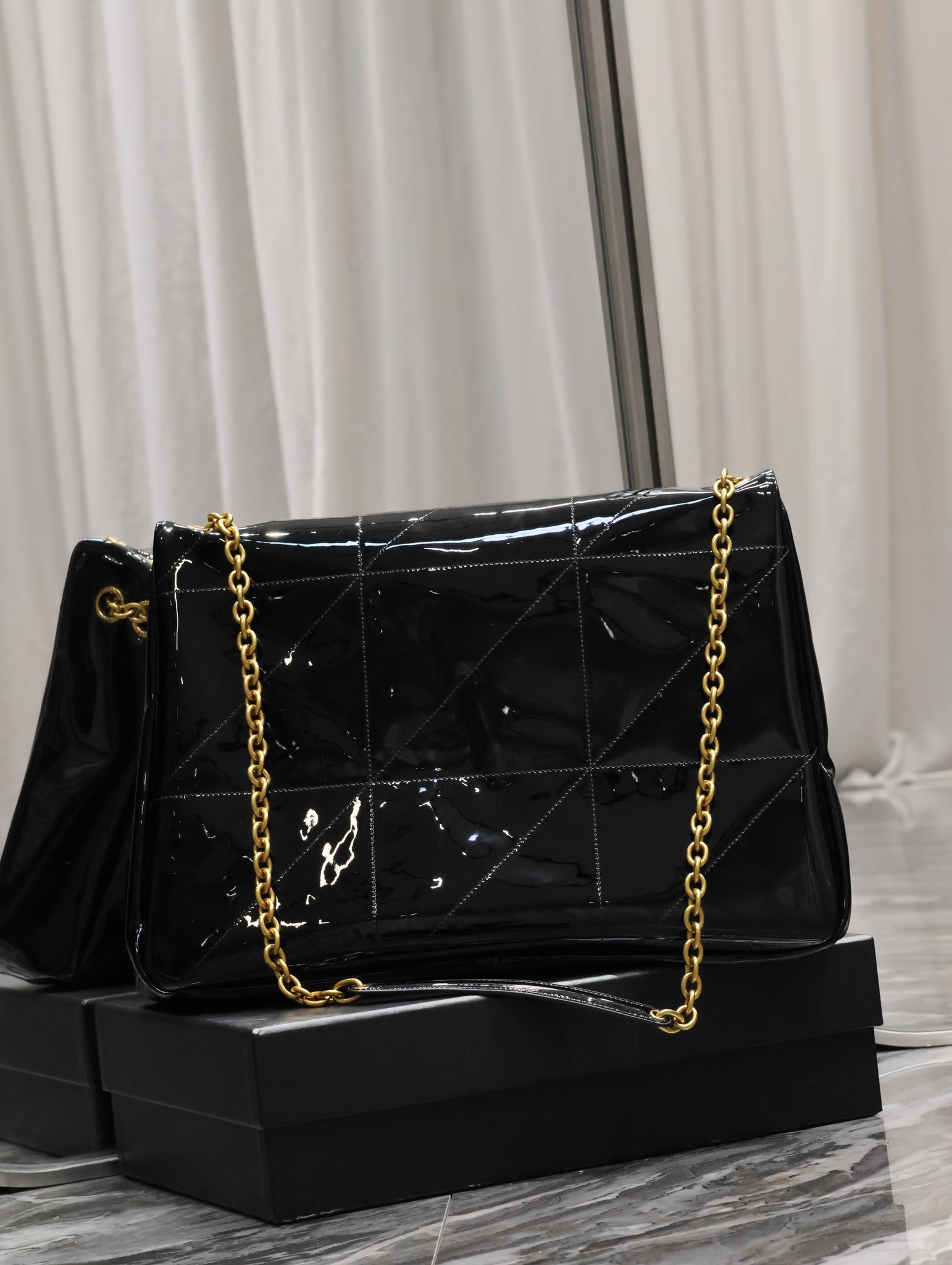 Bagsaaa Y51 Jaime Patent Black Bag - 43×29×9cm