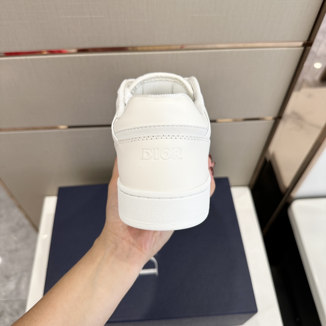 Bagsaaa D10r B27 LOW-TOP SNEAKER All White Smooth Calfskin Oblique Jacquard