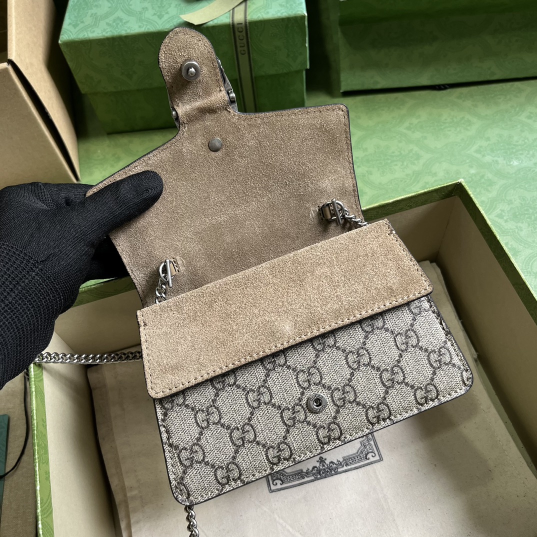 Bagsaaa Gvc*1 Dionyus Mini Top Handle Beige and ebony GG Svp*me canvas Bag