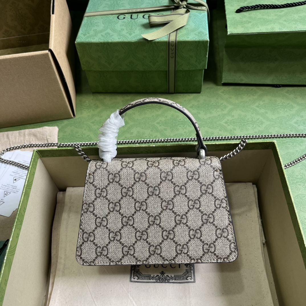 Bagsaaa Gvc*1 Dionyus Mini Top Handle Beige and ebony GG Svp*me canvas Bag