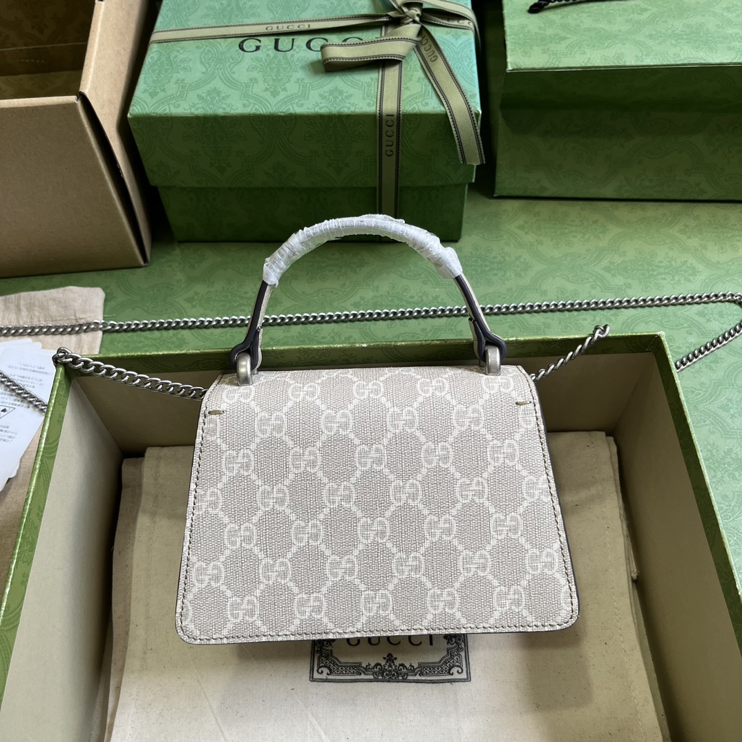 Bagsaaa Gvc*1 Dionyus Mini Top Handle Beige and white ebony GG Svp*me canvas Bag