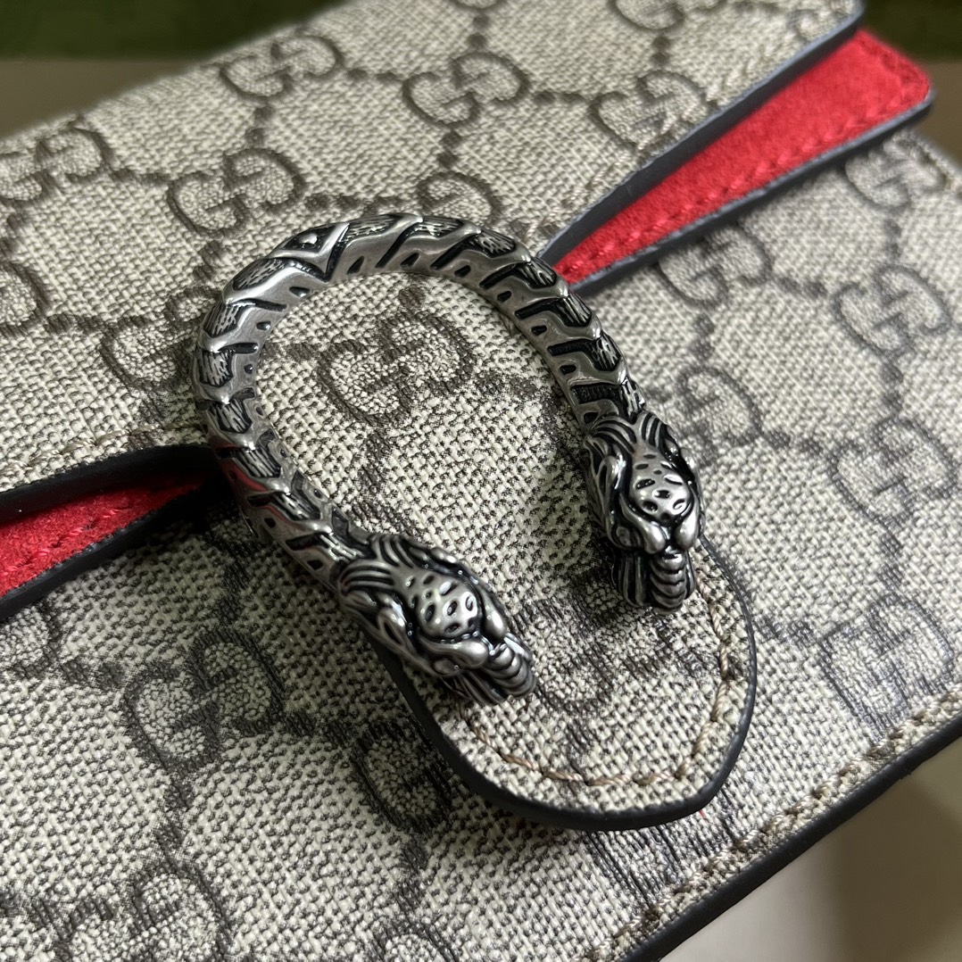 Bagsaaa Gvc*1 Dionyus Mini Top Handle Beige and Red