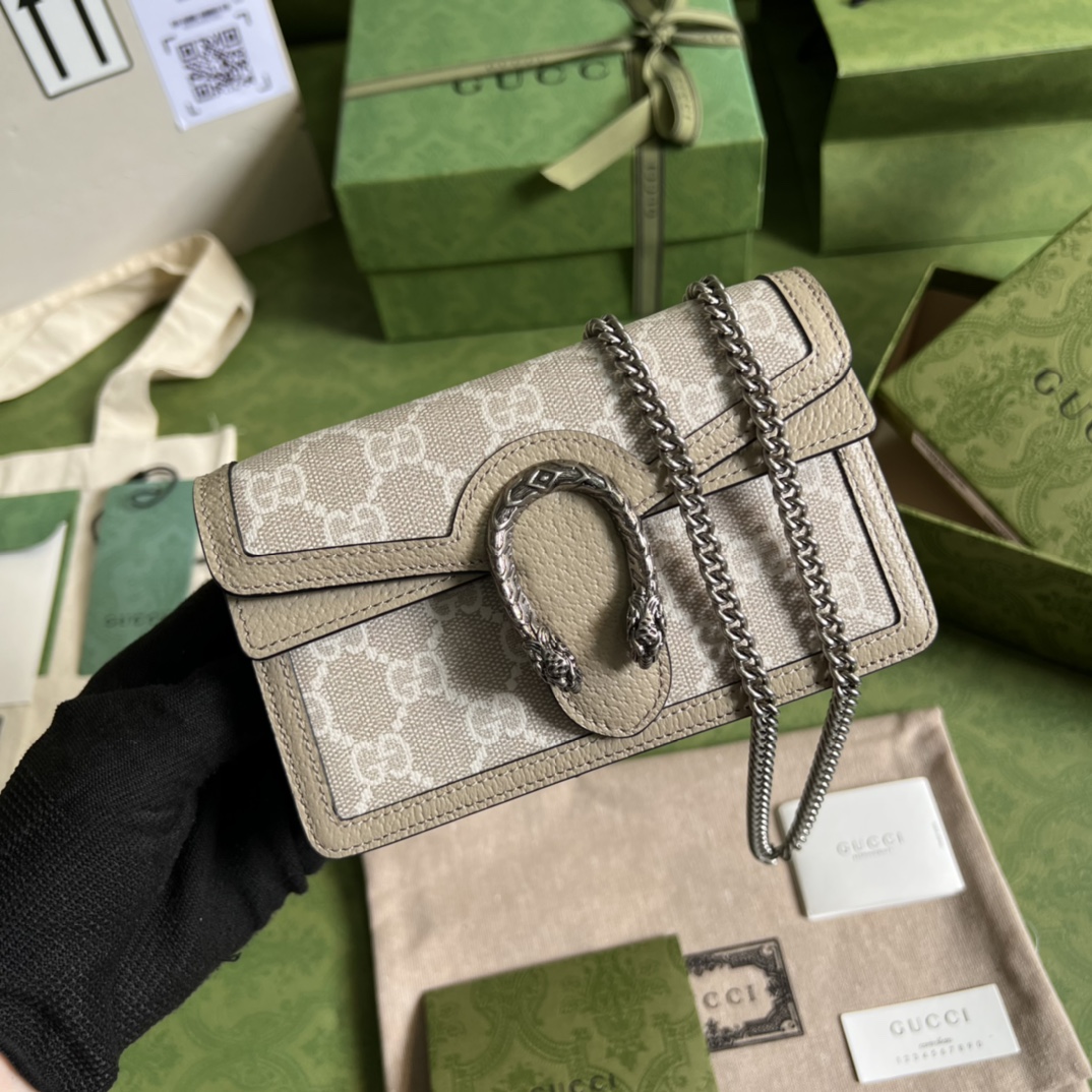 Bagsaaa Gvc*1 GG S*per Mini Bag Beige and white GG Svp*me canvas