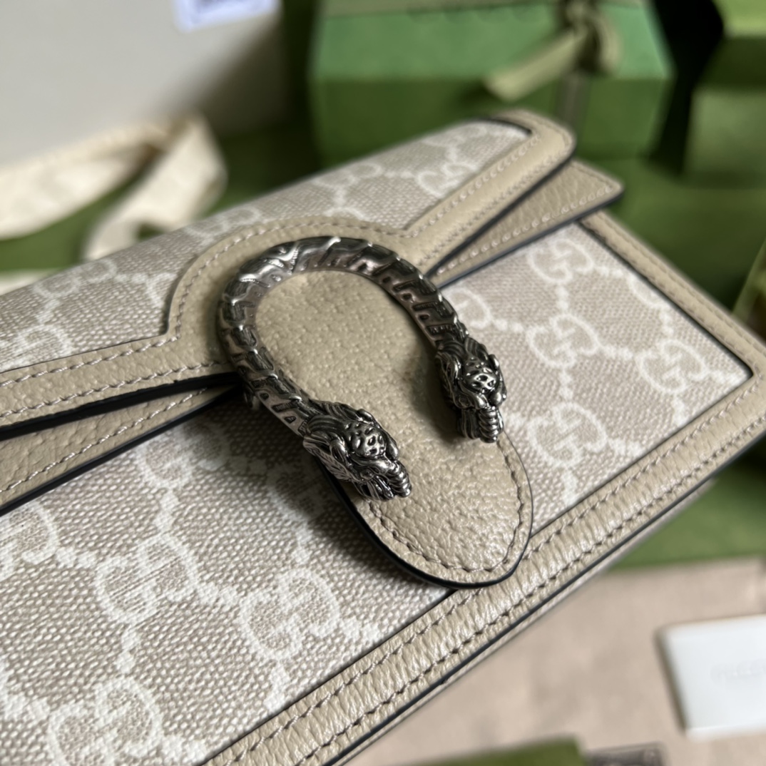 Bagsaaa Gvc*1 GG S*per Mini Bag Beige and white GG Svp*me canvas