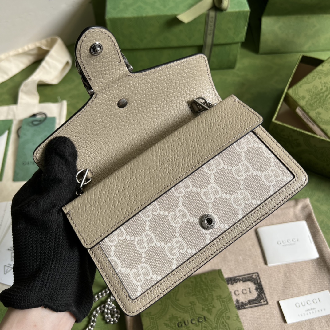 Bagsaaa Gvc*1 GG S*per Mini Bag Beige and white GG Svp*me canvas