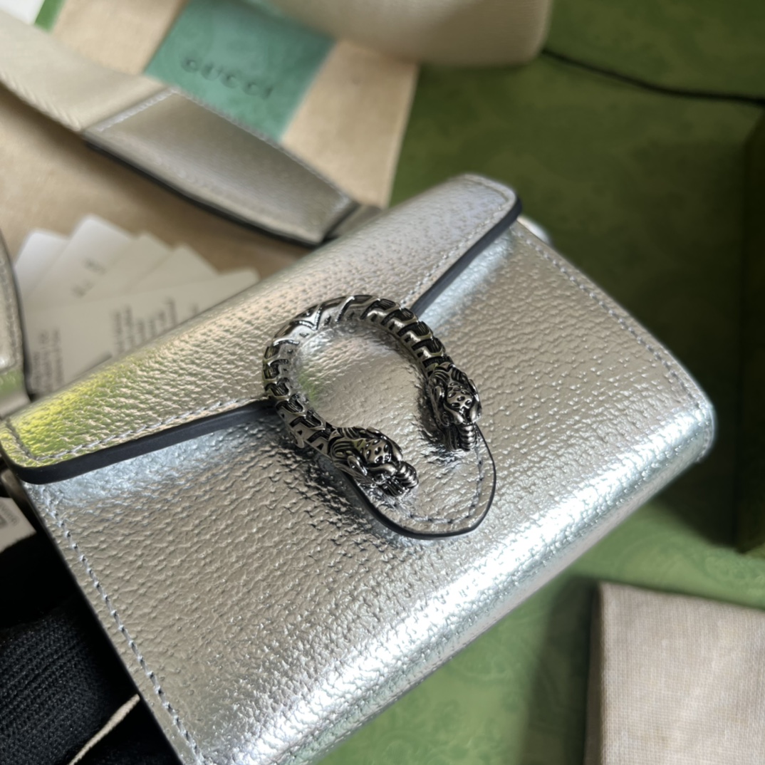 Bagsaaa Gvc*1 Dionysus Pra*ade Bag Silver -10.5*8*3cm