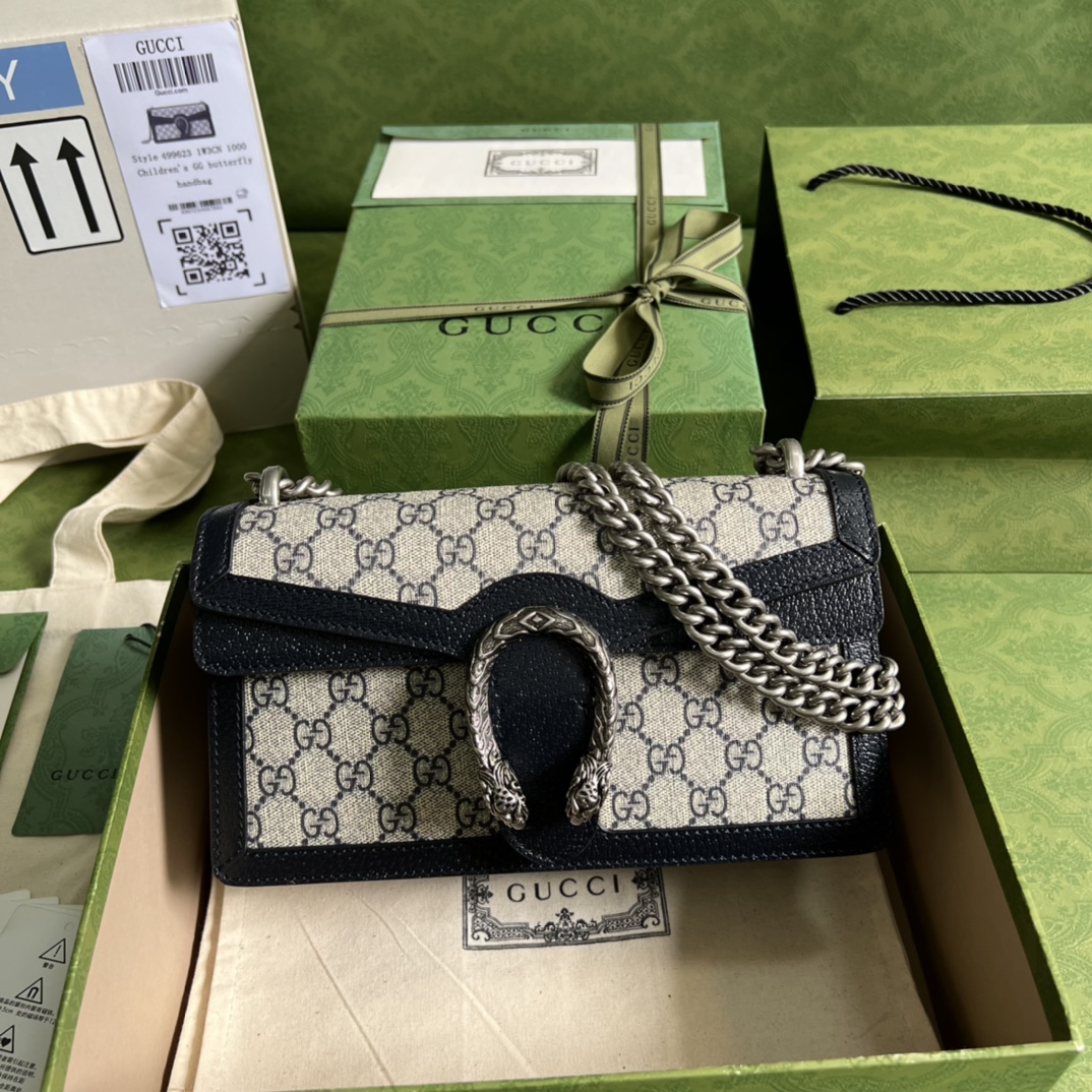 Bagsaaa Gvc*1 Dionysus GG Svp*me Beige and Blue - 25*13.5*7cm