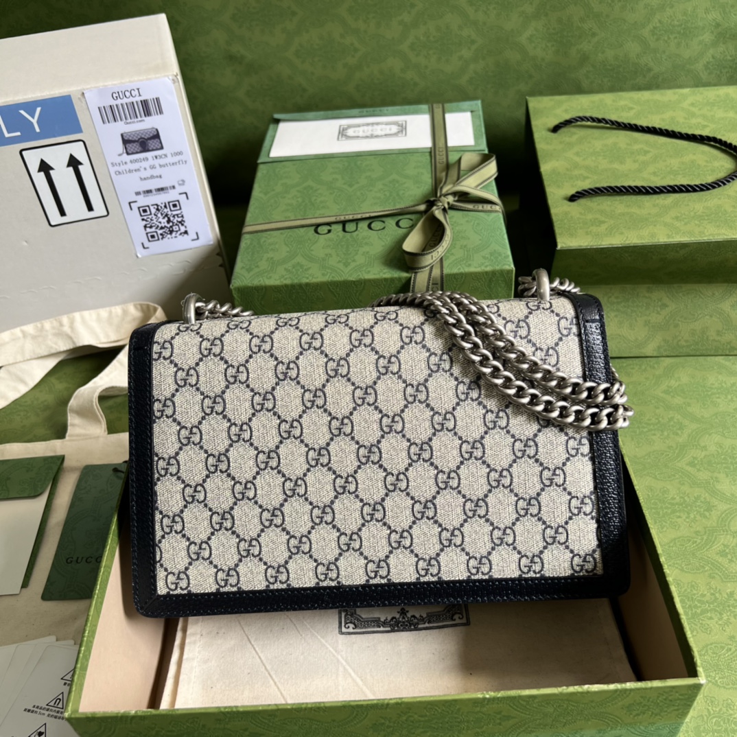 Bagsaaa Gvc*1 Dionysus GG Svp*me Beige and Blue - 28*18*9cm