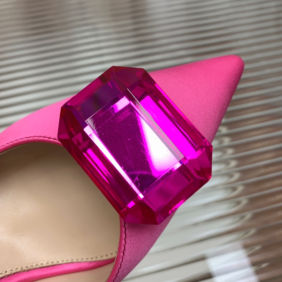 Bagsaaa Gianvito Rossi Jaipur 85mm satin pink pumps