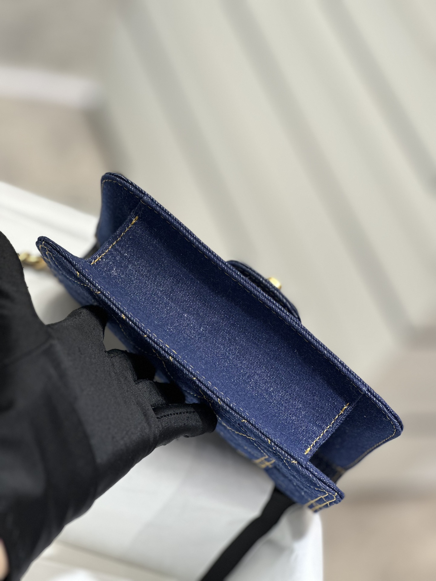 Bagsaaa Ch**el Flap Denim Blue Bag - 19x14x5cm