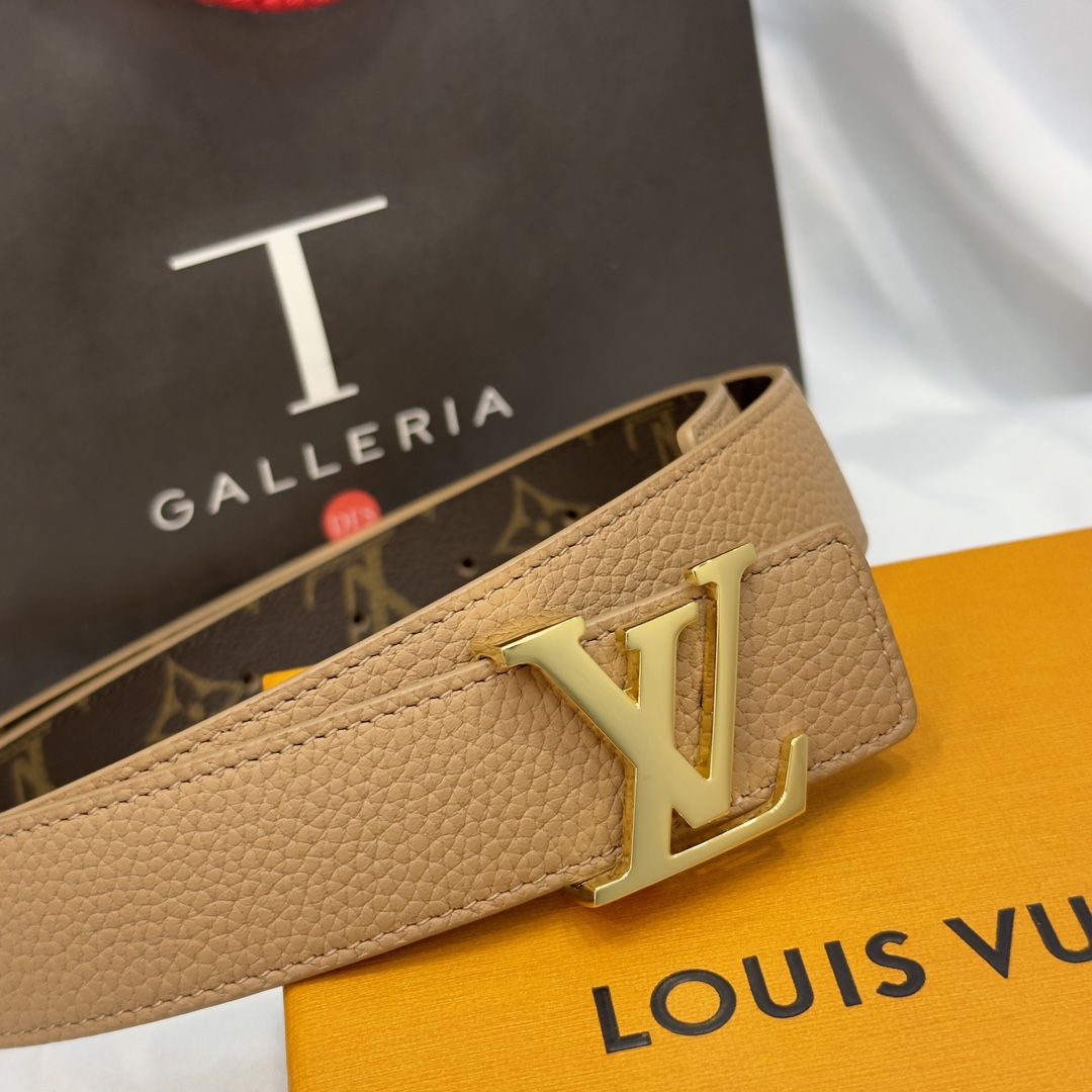 Bagsaaa L0vis Vvtt0n Initiales 30mm Reversible Belt Marron M0363W