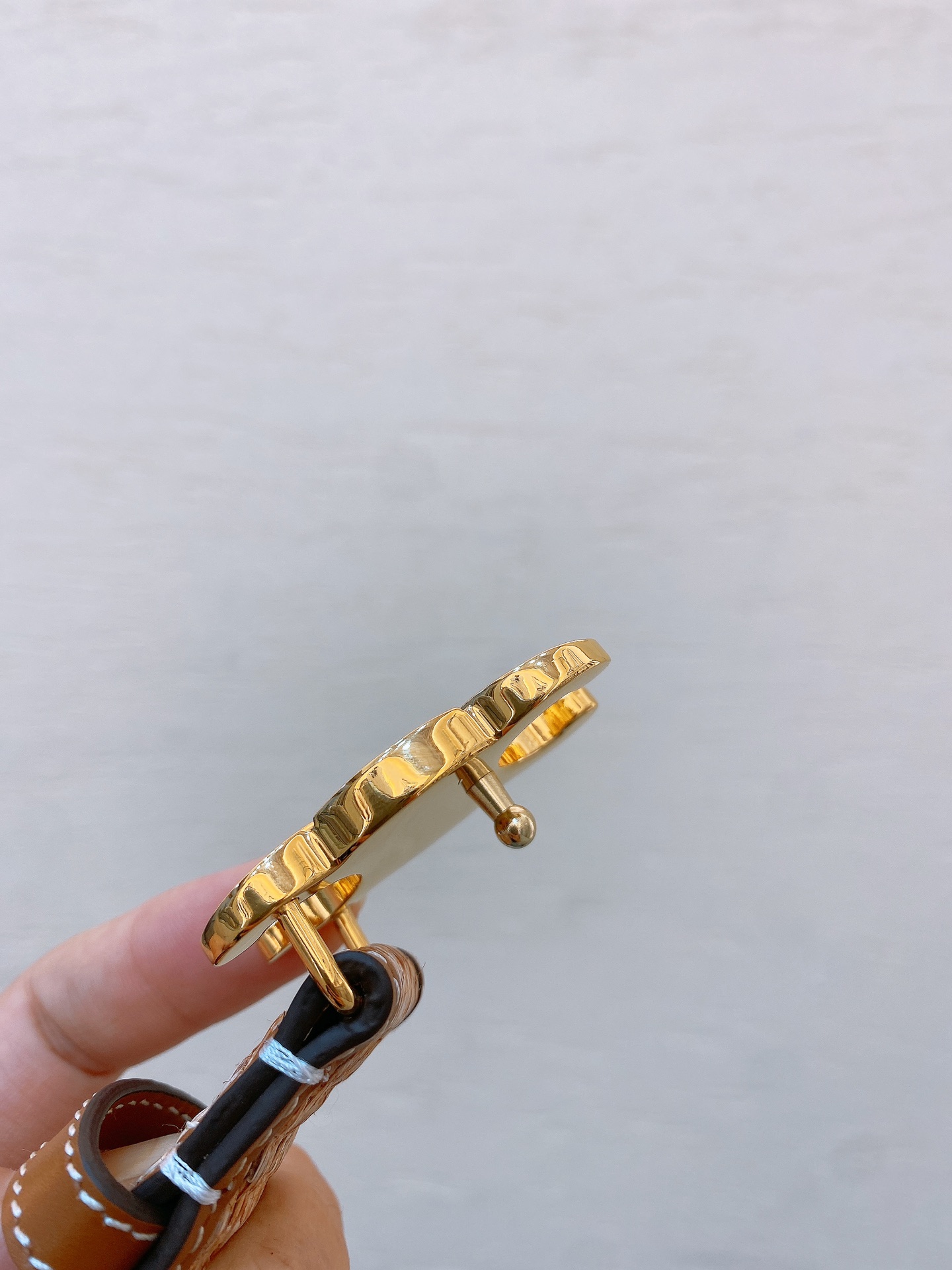 Bagsaaa Ce1i*e Triomphe Brown Gold Belt 2.5cm