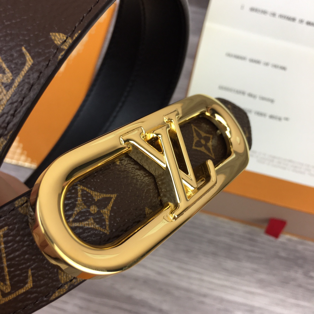 Bagsaaa L0vis Vvtt0n Monogram Black Belt 2.5cm