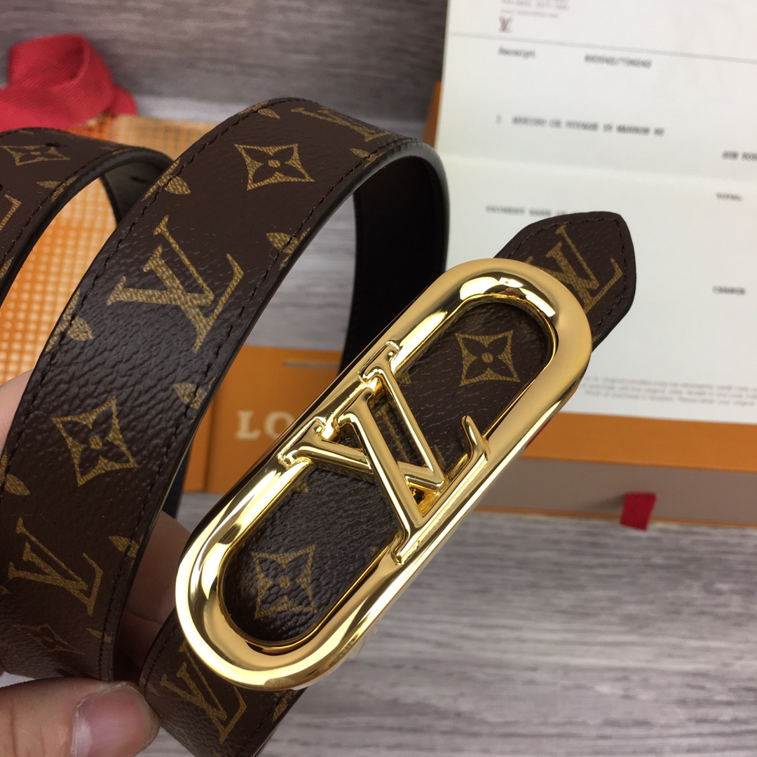Bagsaaa L0vis Vvtt0n Monogram Black Belt 2.5cm