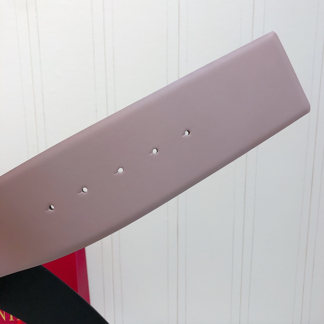 Bagsaaa Va1e*ntin0 VLogo Signature reversible belt nude 7cm