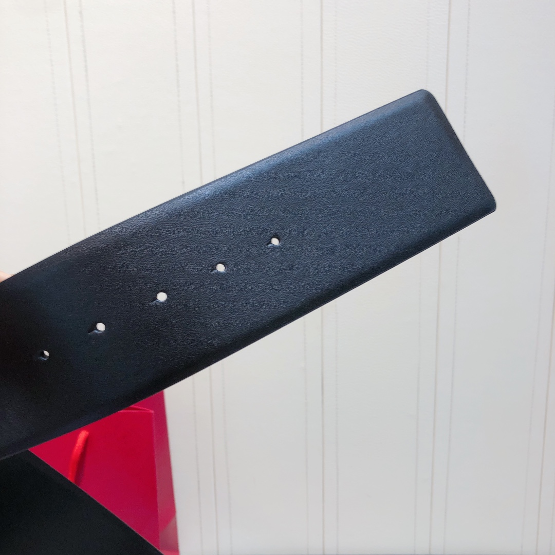 Bagsaaa Va1e*ntin0 VLogo Signature reversible belt all black 7cm