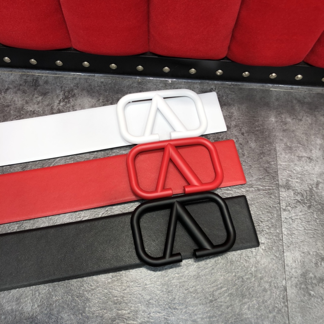 Bagsaaa Va1e*ntin0 VLogo Signature reversible belt 7cm