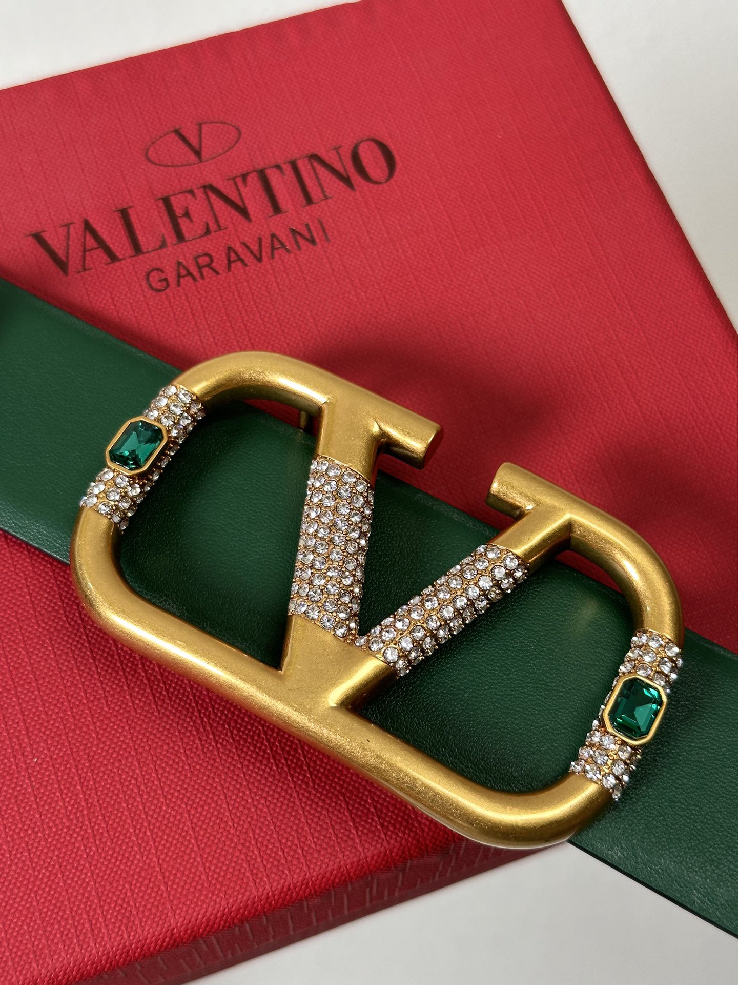Bagsaaa Va1e*ntin0 Garavani VLogo Signature Green/Blue 4cm