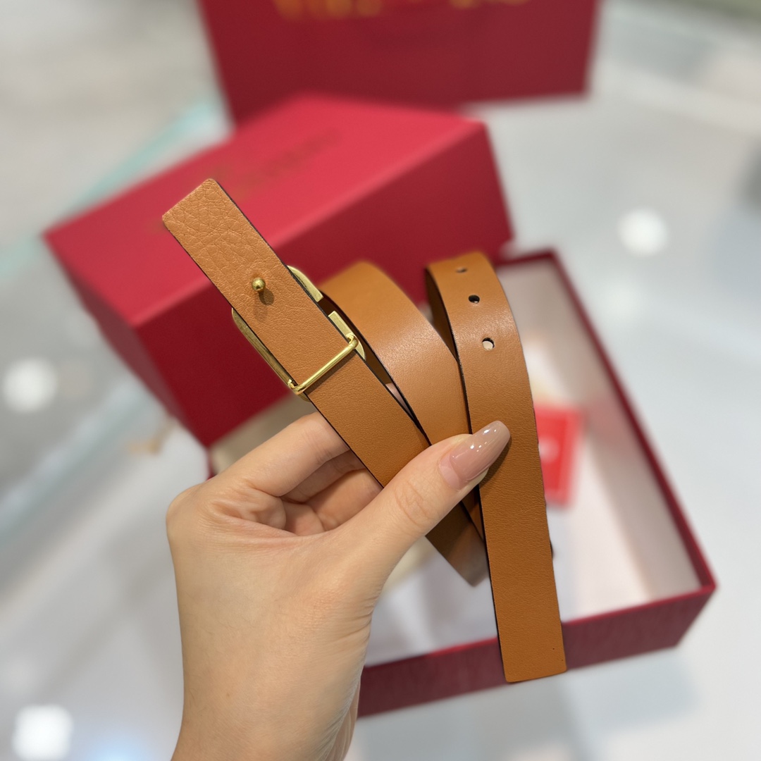 Bagsaaa Va1e*ntin0 VLogo Signature reversible belt brown 2cm