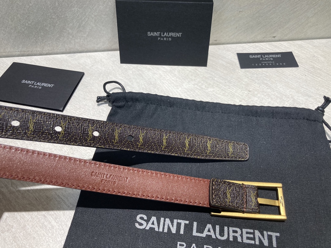 Bagsaaa Y51 Cassandra Monogram Belt Brown 2cm