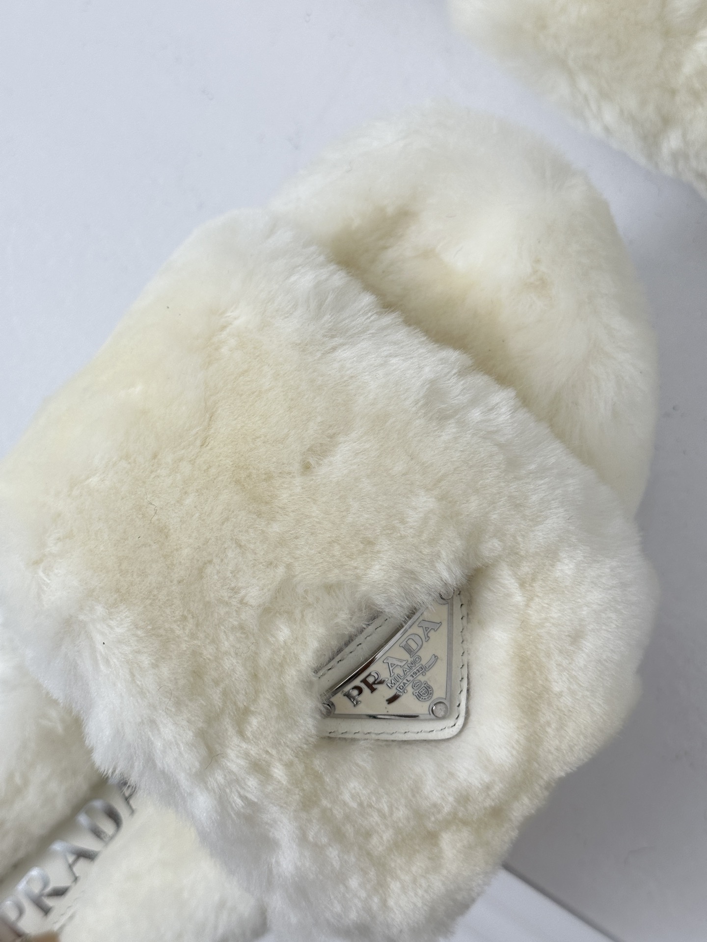 Bagsaaa Pra*a Fur Leather Black Slides