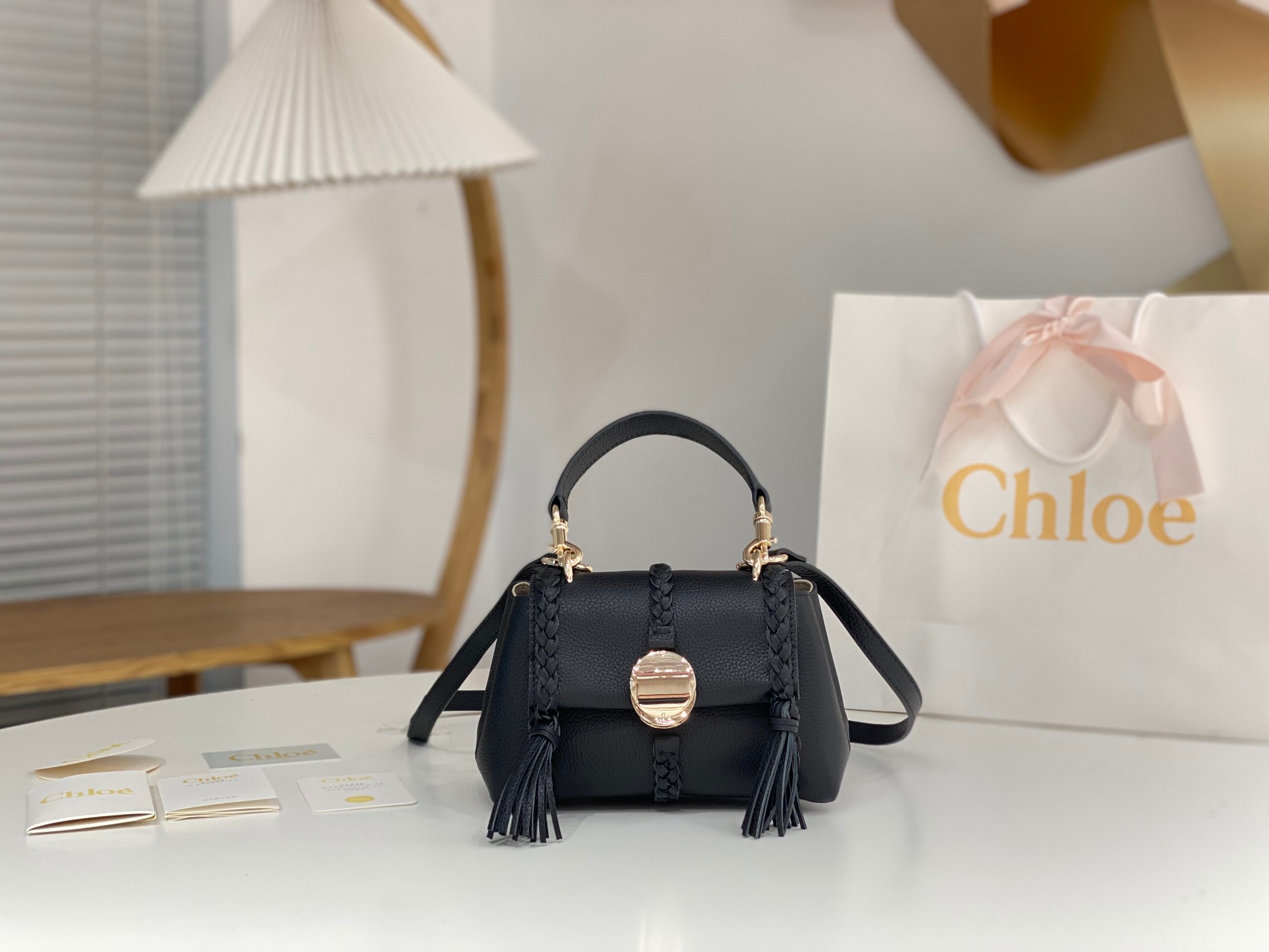 Bagsaaa Chloe Penelope Mini Black Bag - 22x14x9cm