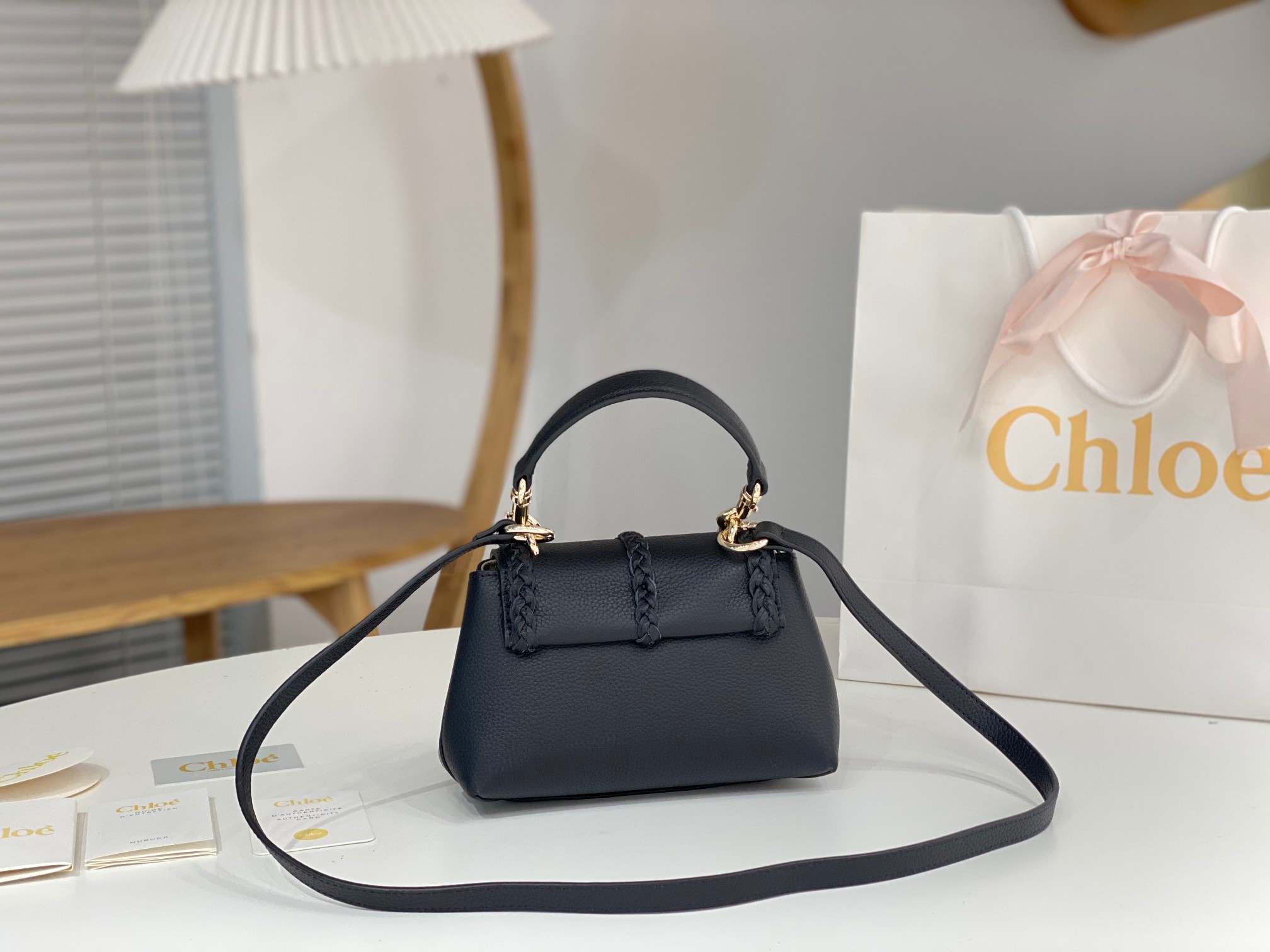Bagsaaa Chloe Penelope Mini Black Bag - 22x14x9cm