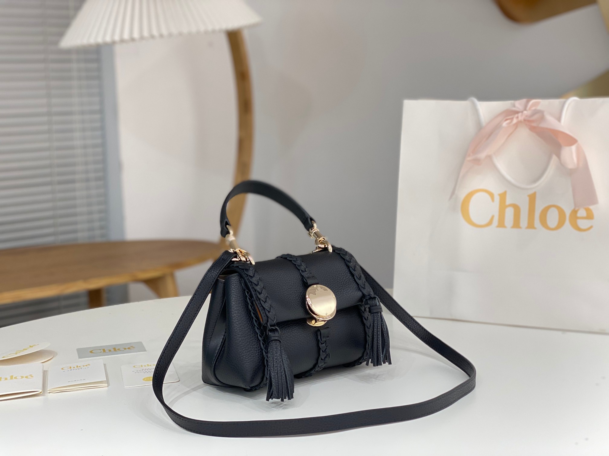 Bagsaaa Chloe Penelope Mini Black Bag - 22x14x9cm