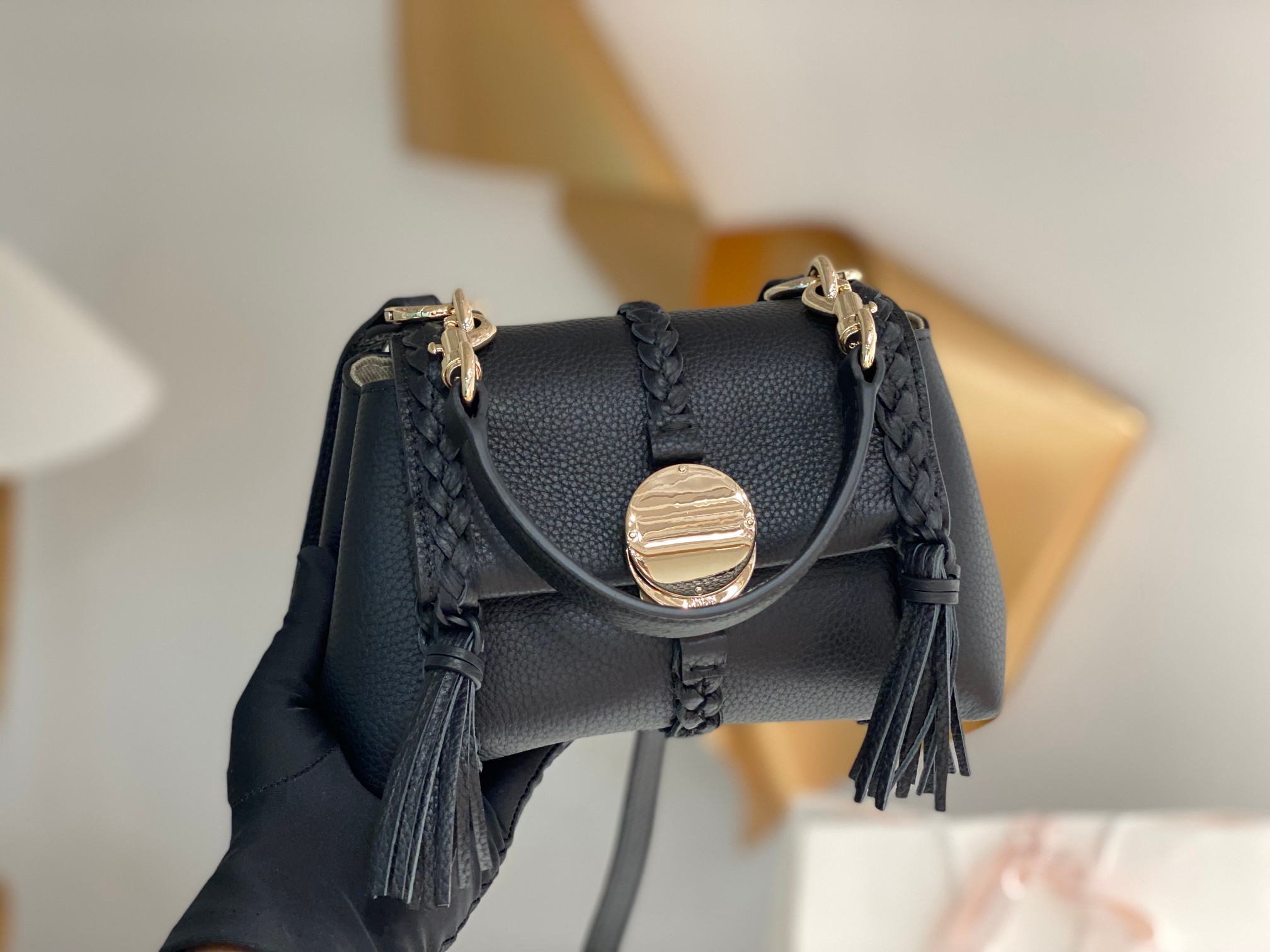 Bagsaaa Chloe Penelope Mini Black Bag - 22x14x9cm