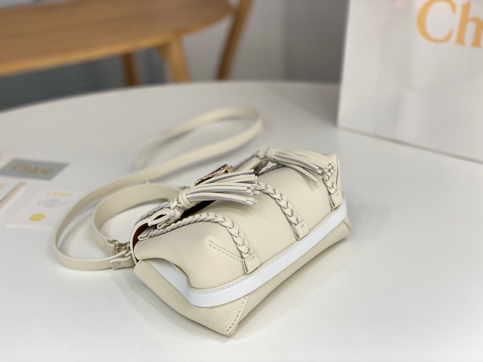 Bagsaaa Chloe Penelope Mini White Bag - 22x14x9cm