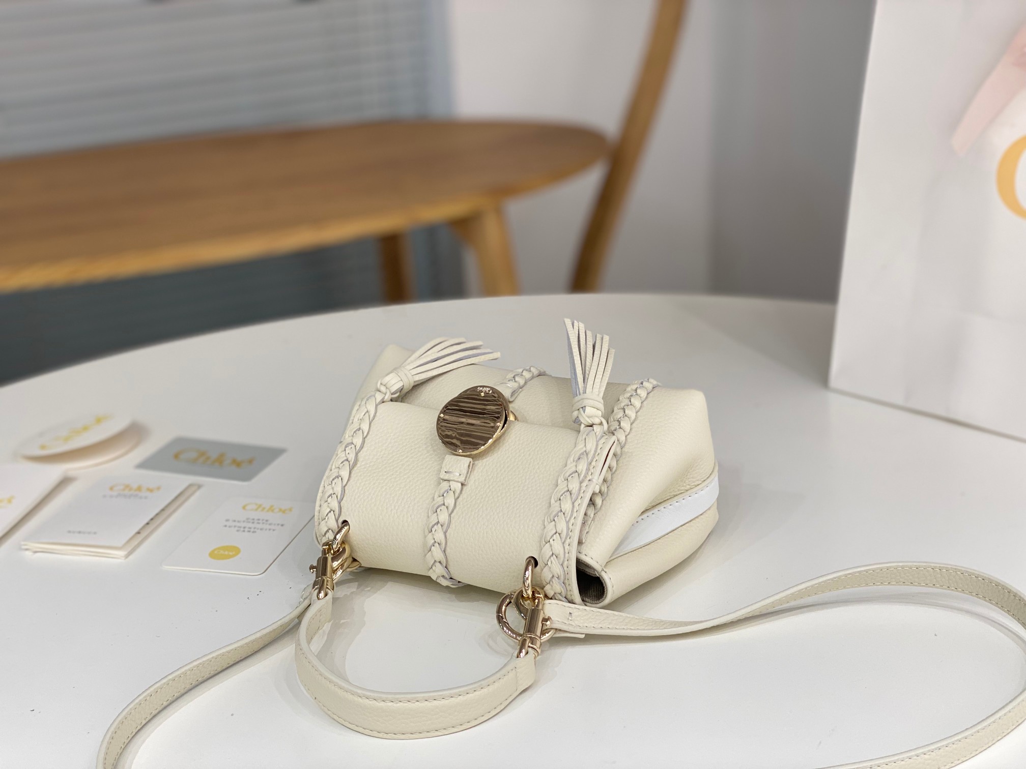 Bagsaaa Chloe Penelope Mini White Bag - 22x14x9cm