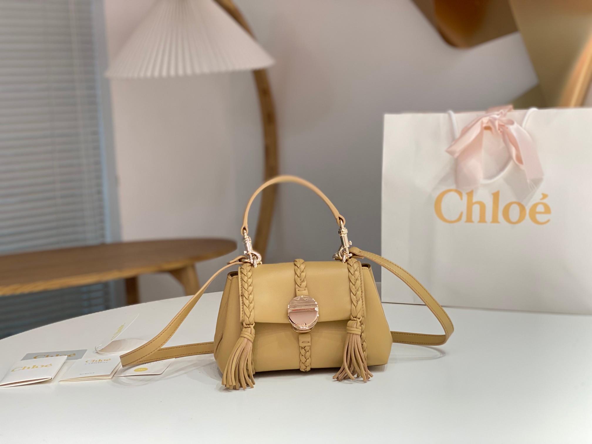 Bagsaaa Chloe Penelope Mini Yellow Bag - 22x14x9cm