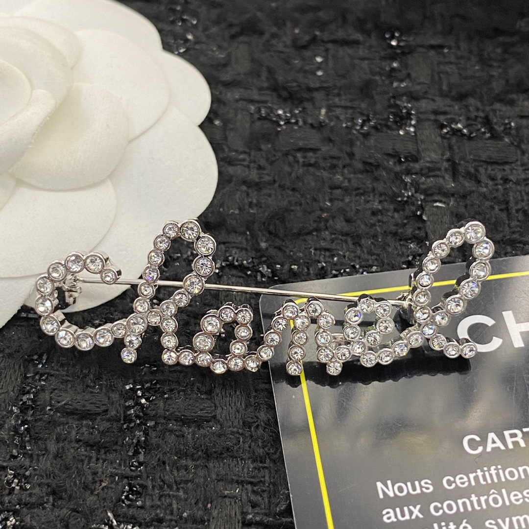 Bagsaaa Ch**el Crystal Silver Brooch