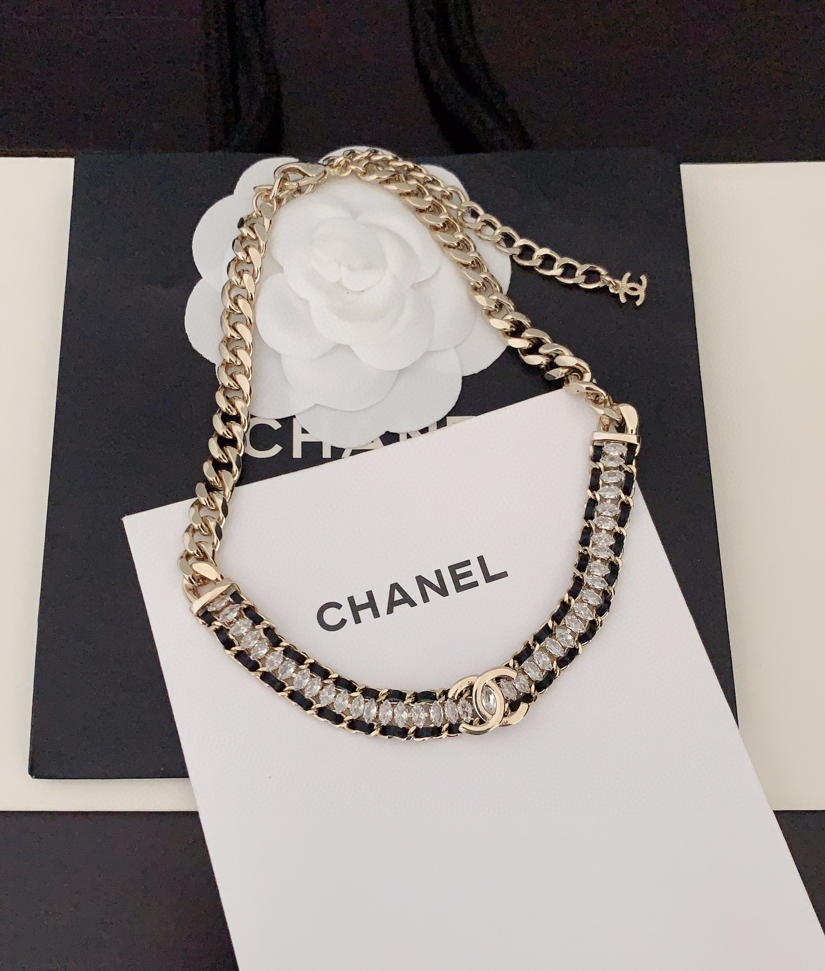 Bagsaaa Ch**el Gold and Black Bracelet