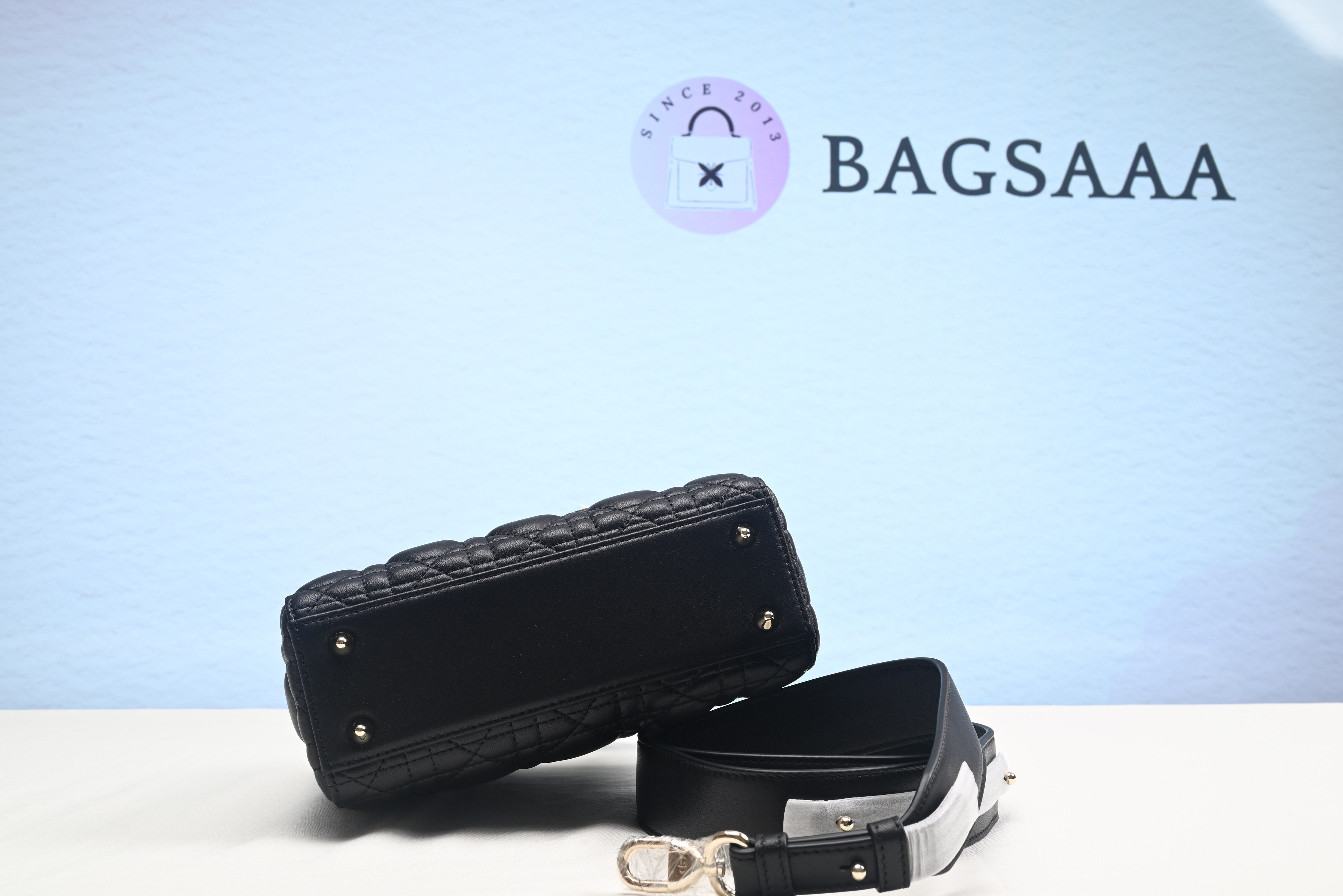 Bagsaaa D10r Small Lady Black Cannage Lambskin - 20 x 17 x 8 cm