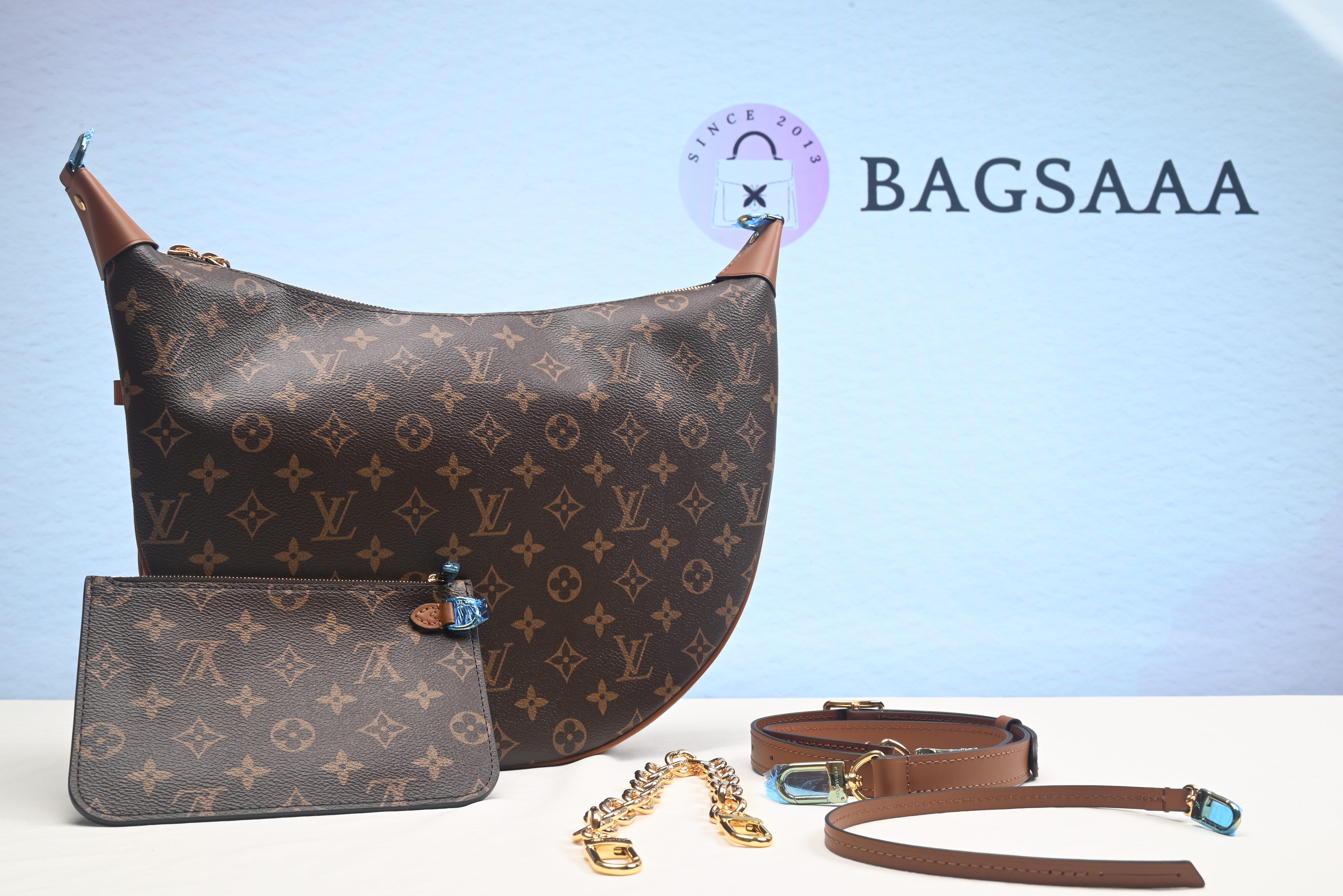 Bagsaaa L0vis Vvtt0n LV Loop Hobo Monogram Canvas Brown - M46311 - 10cm x 26cm x 38cm