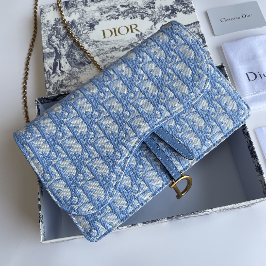 Bagsaaa D10r Saddle Pouch Light Blue D10r Oblique Jacquard - 22 x 14.5 x 4.5 cm