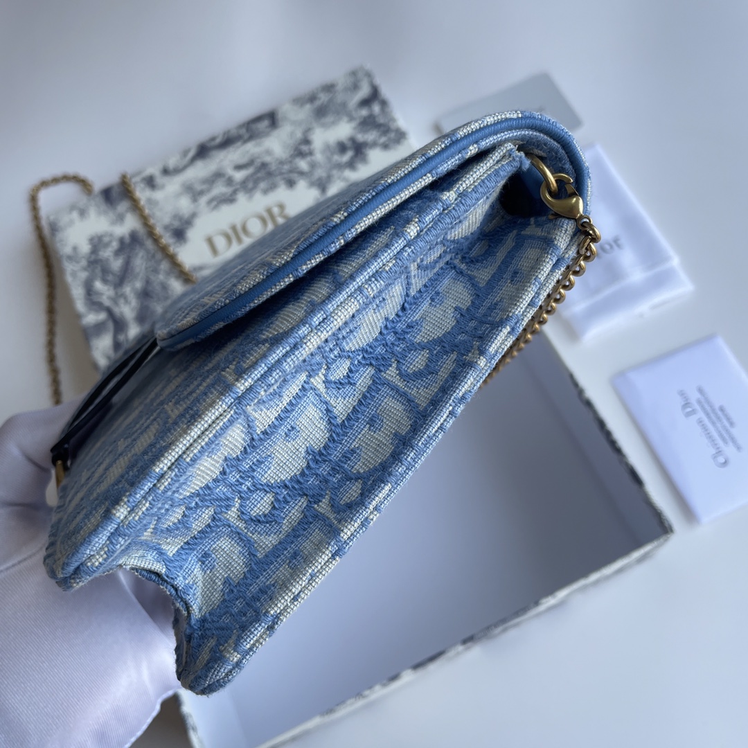 Bagsaaa D10r Saddle Pouch Light Blue D10r Oblique Jacquard - 22 x 14.5 x 4.5 cm